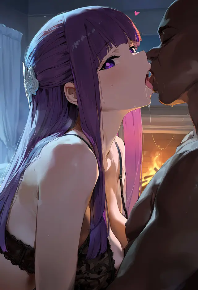 Fern — Sousou no Frieren, planche 40. garter belt, lingerie, sole female, stockings, bald, dark skin