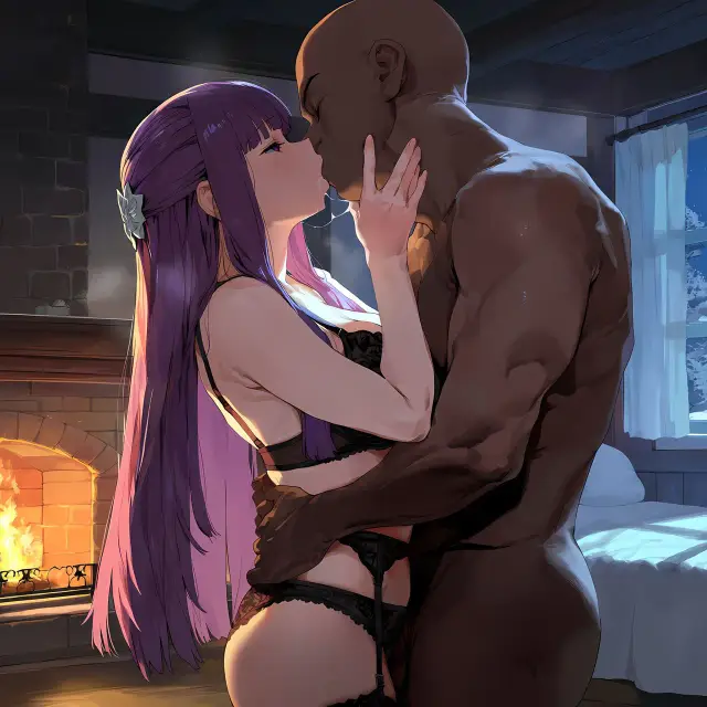 Fern — Sousou no Frieren, planche 41. garter belt, lingerie, sole female, stockings, bald, dark skin