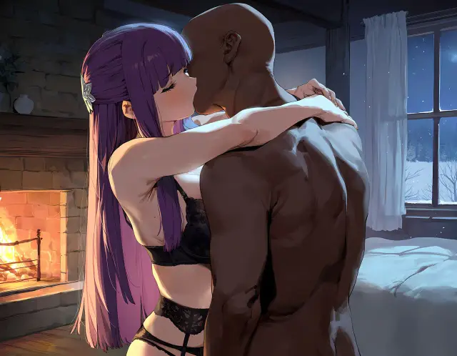 Fern — Sousou no Frieren, planche 46. garter belt, lingerie, sole female, stockings, bald, dark skin