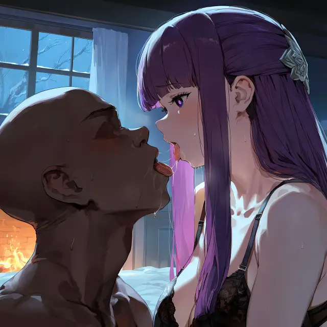 Fern — Sousou no Frieren, planche 47. garter belt, lingerie, sole female, stockings, bald, dark skin