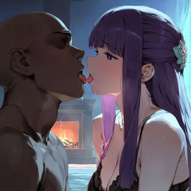 Fern — Sousou no Frieren, planche 48. garter belt, lingerie, sole female, stockings, bald, dark skin