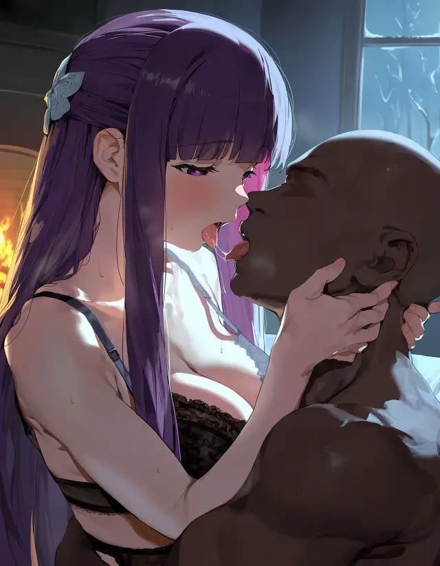 Fern — Sousou no Frieren, planche 49. garter belt, lingerie, sole female, stockings, bald, dark skin