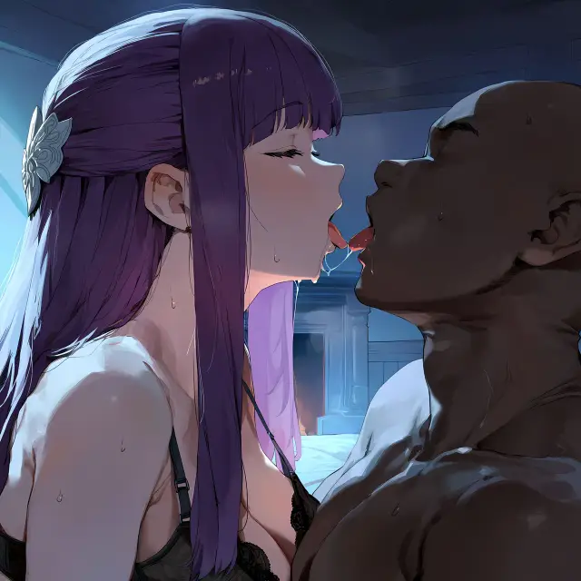 Fern — Sousou no Frieren, planche 50. garter belt, lingerie, sole female, stockings, bald, dark skin