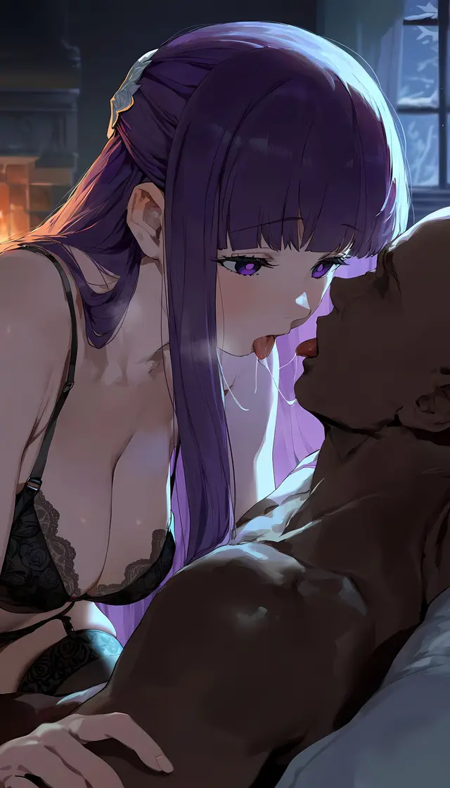 Fern — Sousou no Frieren, planche 51. garter belt, lingerie, sole female, stockings, bald, dark skin