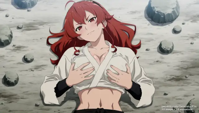 Aemeath, Eris Boreas Greyrat, Orihime Inoue, planche 212. Scarlet El Vandimion, Yakumo Ezo, ahegao, blowjob, double penetration