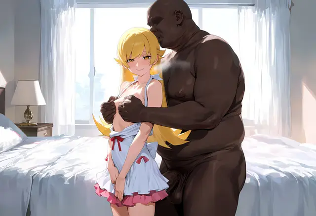 Shinobu Oshino — Bakemonogatari, planche 12. bbm, big penis, dark skin, dilf