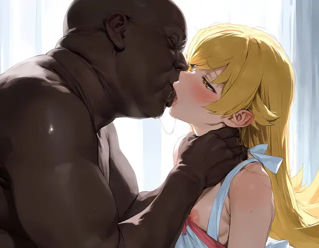 Shinobu Oshino — Bakemonogatari, planche 18. bbm, big penis, dark skin, dilf