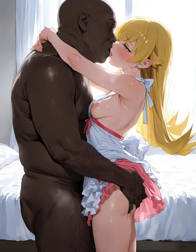 Shinobu Oshino — Bakemonogatari, planche 21. bbm, big penis, dark skin, dilf