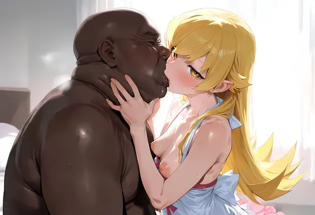 Shinobu Oshino — Bakemonogatari, planche 24. bbm, big penis, dark skin, dilf