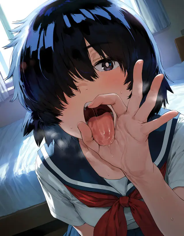 Mikoto Urabe — Nazo no Kanojo X, planche 1. eye-covering bang, bbm, dark skin, dilf