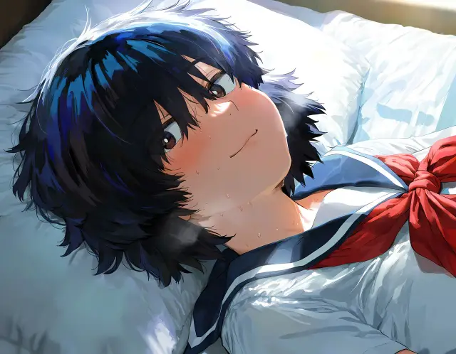 Mikoto Urabe — Nazo no Kanojo X, planche 4. eye-covering bang, bbm, dark skin, dilf