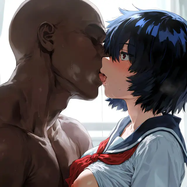 Mikoto Urabe — Nazo no Kanojo X, planche 29. eye-covering bang, bbm, dark skin, dilf