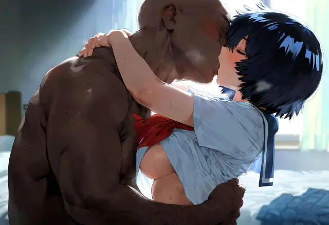 Mikoto Urabe — Nazo no Kanojo X, planche 35. eye-covering bang, bbm, dark skin, dilf