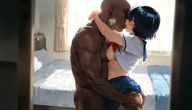 Mikoto Urabe — Nazo no Kanojo X, planche 36. eye-covering bang, bbm, dark skin, dilf