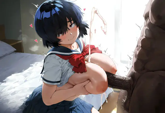 Mikoto Urabe — Nazo no Kanojo X, planche 51. eye-covering bang, bbm, dark skin, dilf