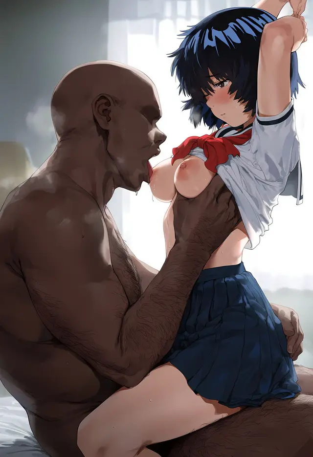 Mikoto Urabe — Nazo no Kanojo X, planche 80. eye-covering bang, bbm, dark skin, dilf