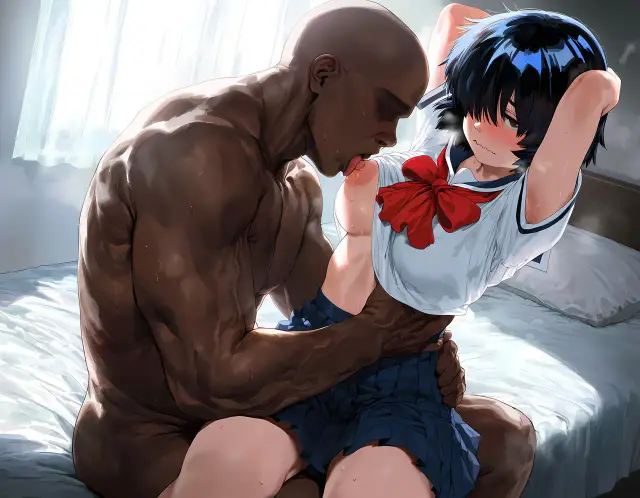 Mikoto Urabe — Nazo no Kanojo X, planche 83. eye-covering bang, bbm, dark skin, dilf