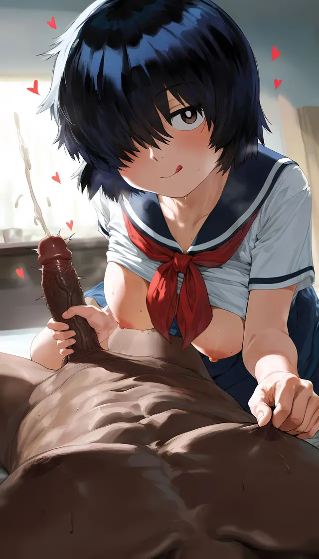 Mikoto Urabe — Nazo no Kanojo X, planche 95. eye-covering bang, bbm, dark skin, dilf