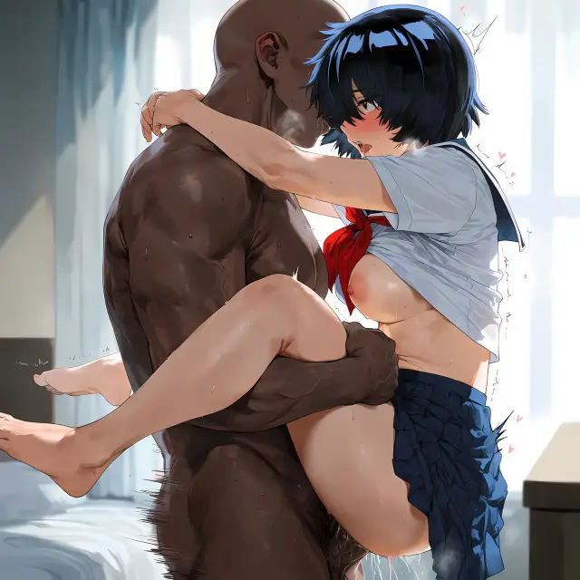 Mikoto Urabe — Nazo no Kanojo X, planche 148. eye-covering bang, bbm, dark skin, dilf