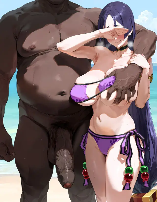 Minamoto no Raikou — Fate Grand Order, planche 6. big breasts, bikini, double penetration, sole female, swimsuit, bald