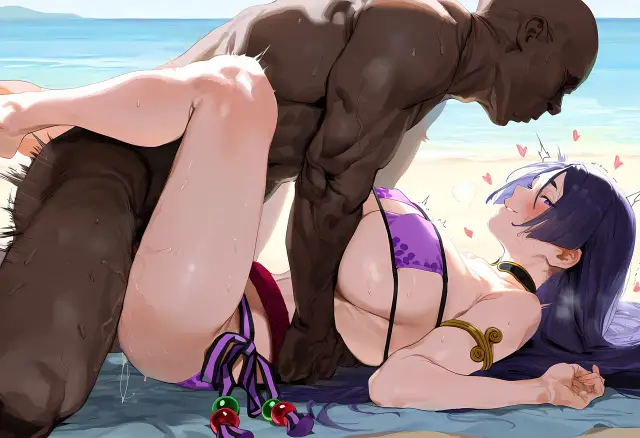 Minamoto no Raikou — Fate Grand Order, planche 75. big breasts, bikini, double penetration, sole female, swimsuit, bald