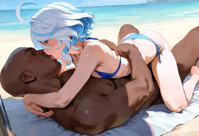 Focalors — Genshin Impact, planche 13. bikini, nakadashi, sole female, swimsuit, beach, bald