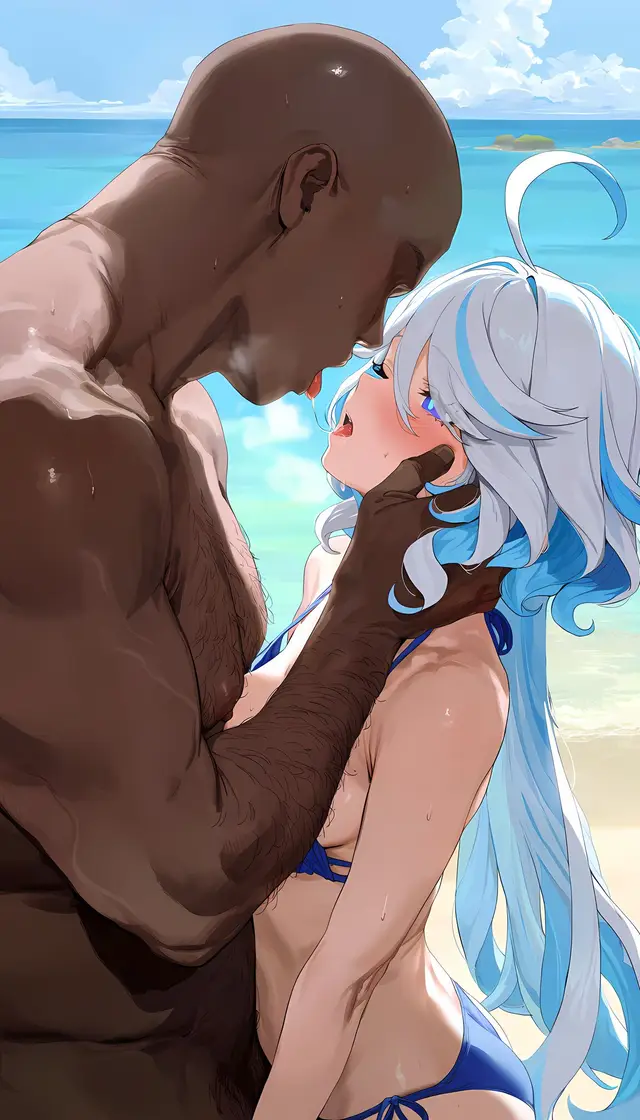 Focalors — Genshin Impact, planche 20. bikini, nakadashi, sole female, swimsuit, beach, bald