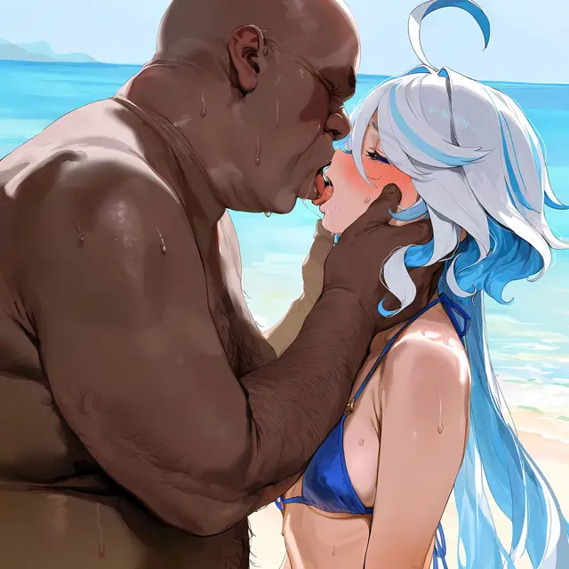 Focalors — Genshin Impact, planche 23. bikini, nakadashi, sole female, swimsuit, beach, bald