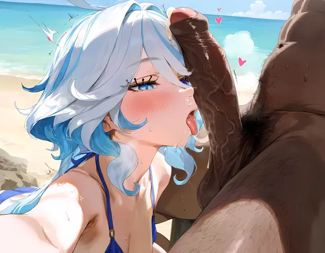 Focalors — Genshin Impact, planche 36. bikini, nakadashi, sole female, swimsuit, beach, bald