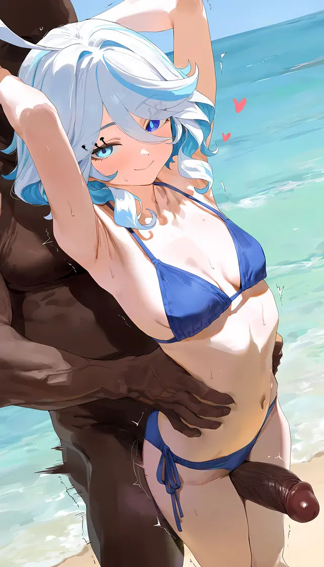 Focalors — Genshin Impact, planche 55. bikini, nakadashi, sole female, swimsuit, beach, bald