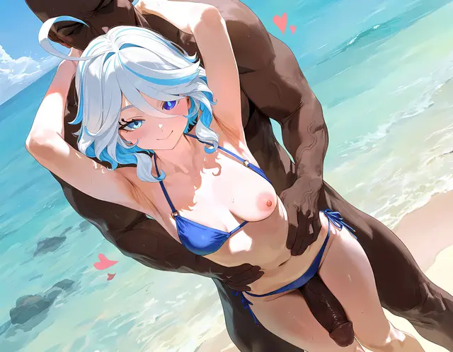 Focalors — Genshin Impact, planche 56. bikini, nakadashi, sole female, swimsuit, beach, bald