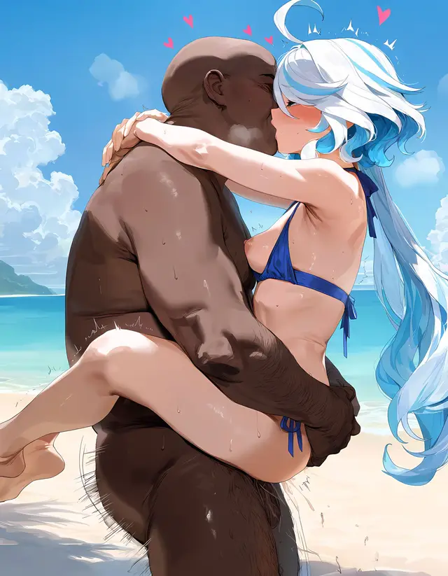 Focalors — Genshin Impact, planche 92. bikini, nakadashi, sole female, swimsuit, beach, bald