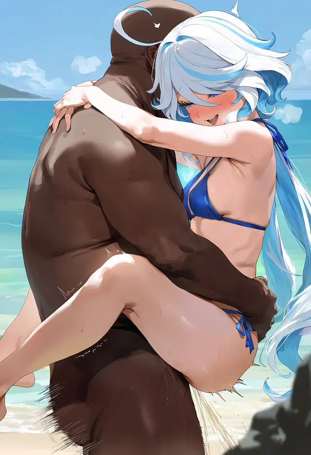 Focalors — Genshin Impact, planche 94. bikini, nakadashi, sole female, swimsuit, beach, bald