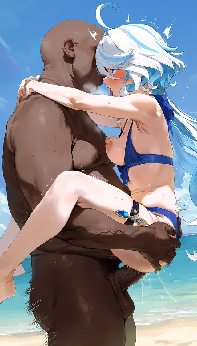 Focalors — Genshin Impact, planche 97. bikini, nakadashi, sole female, swimsuit, beach, bald