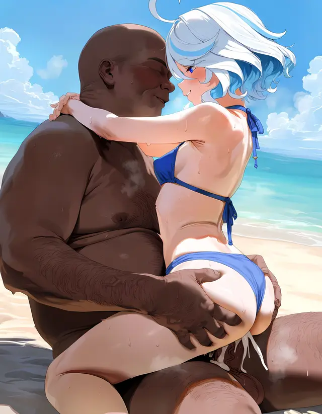 Focalors — Genshin Impact, planche 146. bikini, nakadashi, sole female, swimsuit, beach, bald