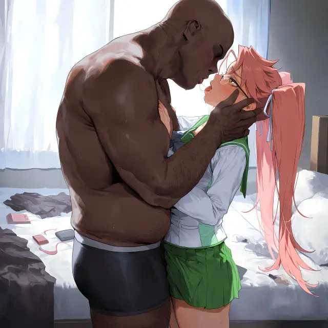 Saya Takagi — Highschool of the Dead, planche 9. glasses, twintails, dark skin