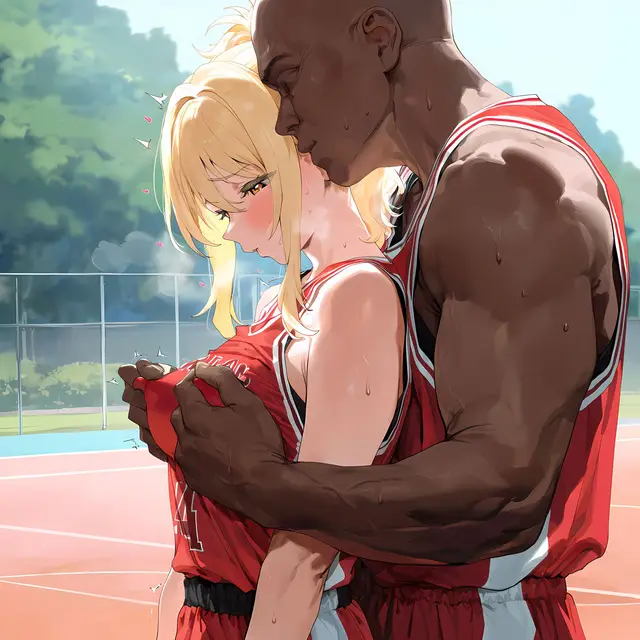 Ai Miyashita — Love Live Nijigasaki High School Idol Club, planche 45. sole female, bald, dark skin
