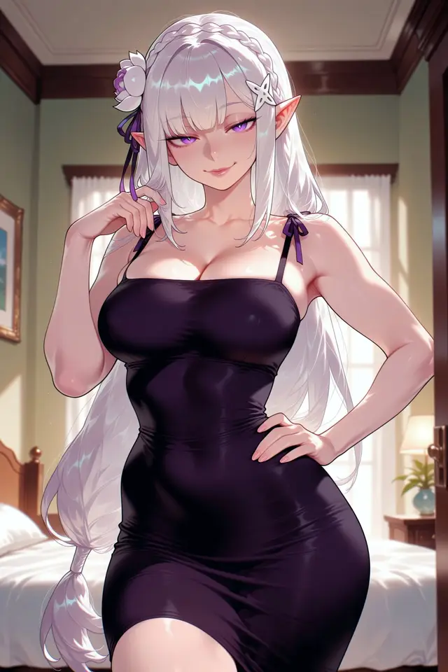 Emilia — Re Zero Kara Hajimeru Isekai Seikatsu, planche 28. ahegao, anal, big ass, big breasts, blowjob, butt plug