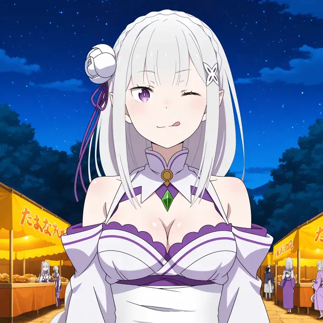 Emilia — Re Zero Kara Hajimeru Isekai Seikatsu, planche 8. ahegao, anal, big ass, big breasts, blowjob, elf