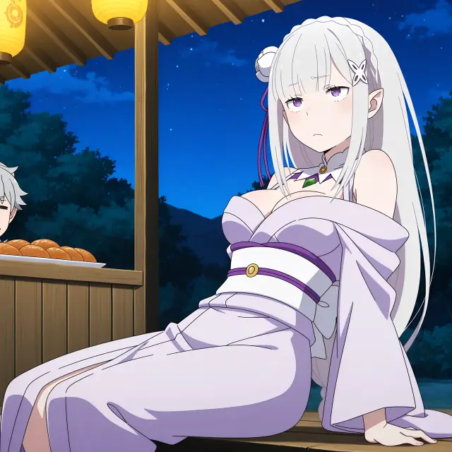 Emilia — Re Zero Kara Hajimeru Isekai Seikatsu, planche 10. ahegao, anal, big ass, big breasts, blowjob, elf