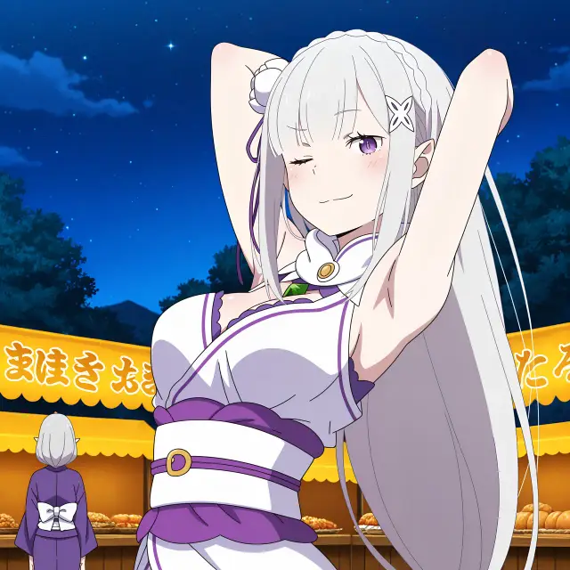 Emilia — Re Zero Kara Hajimeru Isekai Seikatsu, planche 14. ahegao, anal, big ass, big breasts, blowjob, elf