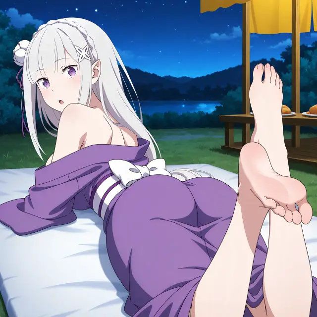 Emilia — Re Zero Kara Hajimeru Isekai Seikatsu, planche 21. ahegao, anal, big ass, big breasts, blowjob, elf