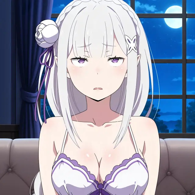 Emilia — Re Zero Kara Hajimeru Isekai Seikatsu, planche 25. ahegao, anal, big ass, big breasts, blowjob, elf