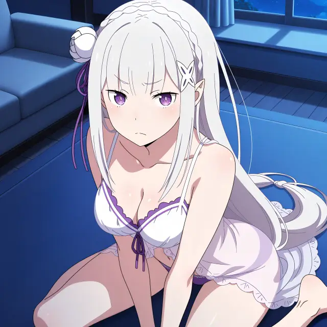 Emilia — Re Zero Kara Hajimeru Isekai Seikatsu, planche 26. ahegao, anal, big ass, big breasts, blowjob, elf