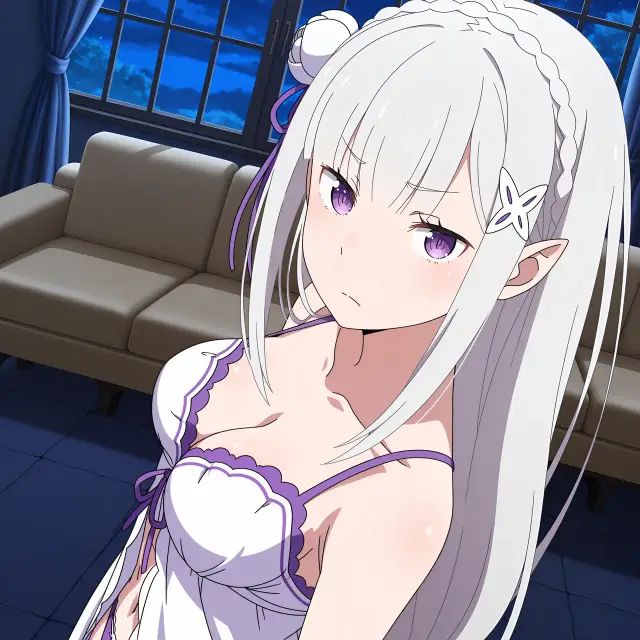 Emilia — Re Zero Kara Hajimeru Isekai Seikatsu, planche 27. ahegao, anal, big ass, big breasts, blowjob, elf