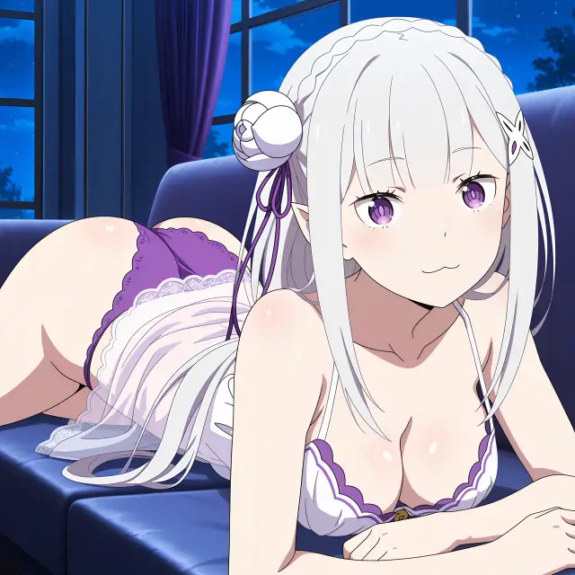 Emilia — Re Zero Kara Hajimeru Isekai Seikatsu, planche 37. ahegao, anal, big ass, big breasts, blowjob, elf