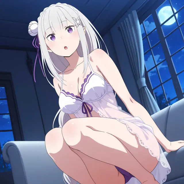 Emilia — Re Zero Kara Hajimeru Isekai Seikatsu, planche 38. ahegao, anal, big ass, big breasts, blowjob, elf