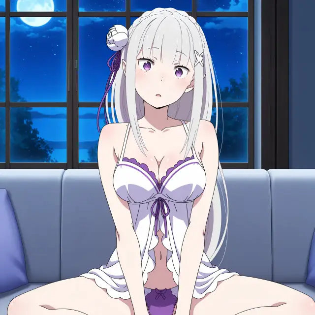 Emilia — Re Zero Kara Hajimeru Isekai Seikatsu, planche 40. ahegao, anal, big ass, big breasts, blowjob, elf