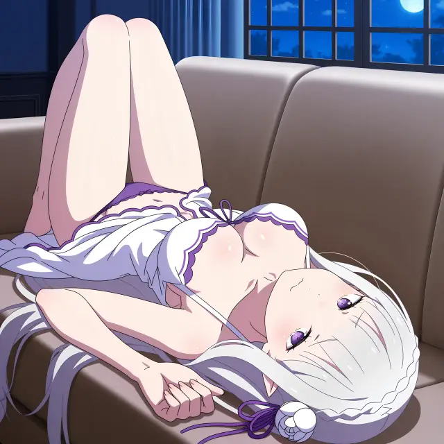 Emilia — Re Zero Kara Hajimeru Isekai Seikatsu, planche 44. ahegao, anal, big ass, big breasts, blowjob, elf