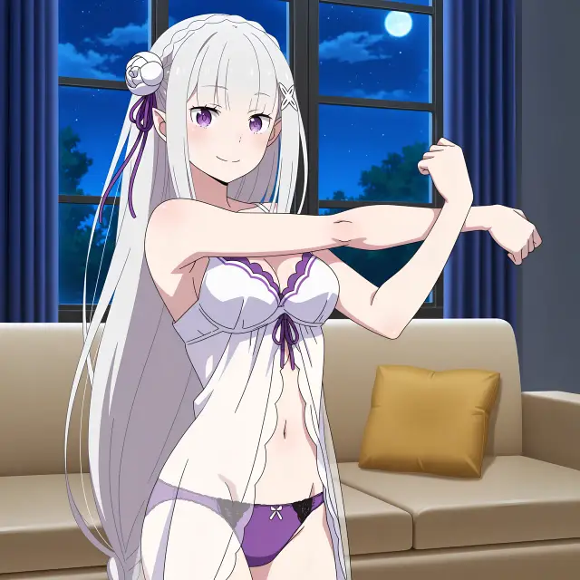 Emilia — Re Zero Kara Hajimeru Isekai Seikatsu, planche 45. ahegao, anal, big ass, big breasts, blowjob, elf